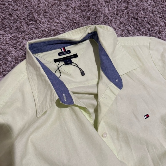 Tommy Hilfiger Light Green Shirt with Blue Details - Picture 2 of 4